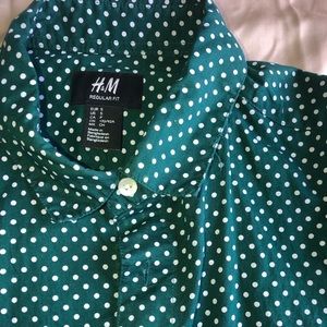 Polka dot button down shirt